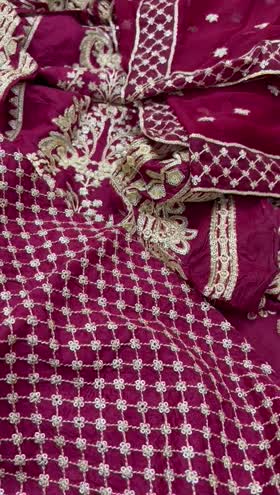 Rs 13990 Pakeezah Luxury Formals by Mahnur Emb  3pc Chiffon Duppata [PK-2