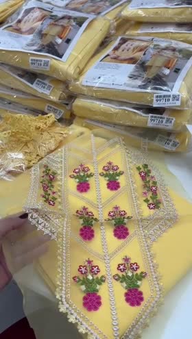 Rs 7000 Aneelas lawn UNstitched Emb chiffon emb Duppata 3pc with 1.5 sleeve`s lace 4 yards chaak lace [Dispatch date 17th March ]