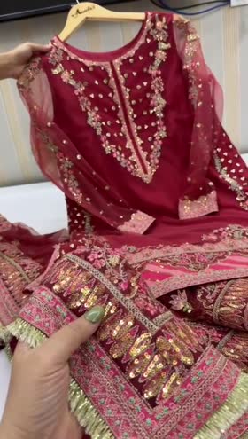 Rs 21500 Aneelas stitched wedding wear heavy 3 p [Dispatch date 28th January] ~ [Chest 24] [Length 40] XXLARGE