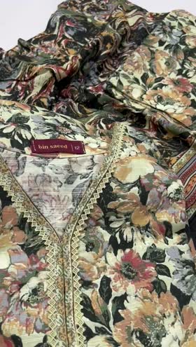 Rs 3800 Bin saeed stitched khaddar 3pc ~ MEDIUM