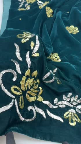 Rs 18500 luxury velvet shawl Mukesh work ready to wear [ready to dispatch]