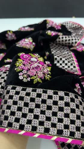 Rs 7500 Aneelas BLACK VELVET READY TO WEAR SHAWL [ PRE BOOKING ]