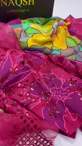 Rs 8500 Naqsh viscose chicken Kari Emb 3pc  chiffon duppata )