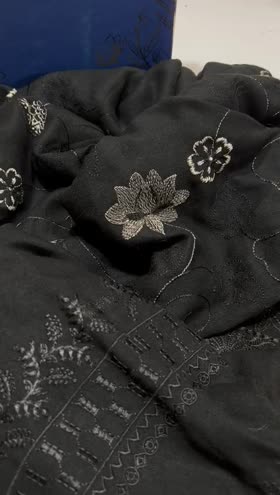 Rs 6595 Riwayat peech leather  Emb 3pc Emb shawl