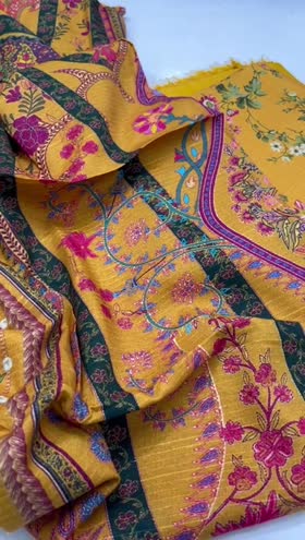 Rs 3300 Mausummery Linen Doria printed 3pc retail 5495