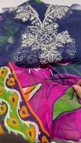 Rs 5750 Naqsh filament viscose emb 3pc chiffon duppata[DARK BLUE]