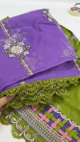 Rs 4500 Aneelas Organza Emb ready to wear Duppata (Pre Booking)