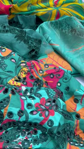 Rs 8500 Naqsh Viscose Chikankari Emb 3pc Chiffon Duppata [TEAL]