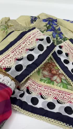 Rs 5500  Aneelas stitched printed Emb shirt trouser [Dispatch time 1 week] ~ [Chest 22] [Length 48] LARGE