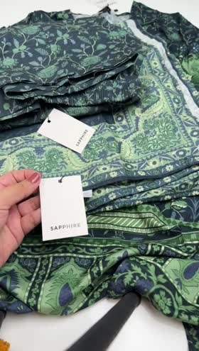 Rs 4500 Sapphire Print Stitched 3pc ~ MEDIUM