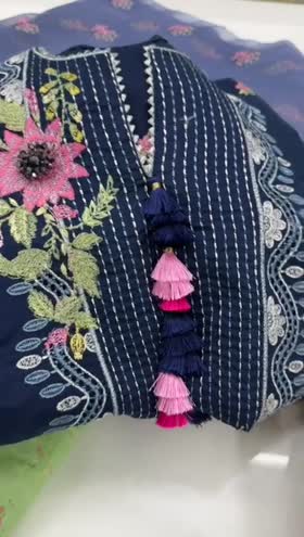 Rs 7500 Aneelas trendy Emb lawn stitched shirt trouser [Dispatch month July] ~ [CH 21] [L 42] MEDIUM