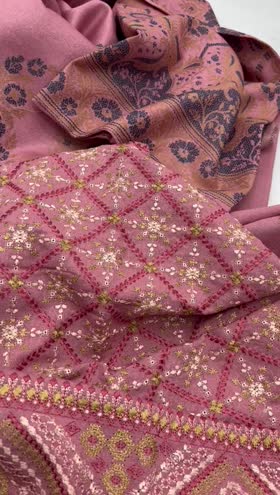 Rs 5800 Dastoor  karandi Emb 3pc Karandi jacquard shawl