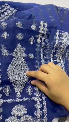 Rs 4400 looms cotton net Emb 3pc