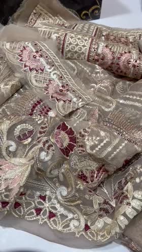 Rs 5500 Today’s Sale Ramsha Chevron Chiffon Emb 3pc [F-2412] [Retail 9150]