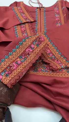 Rs 10500 Aneelas khadar stitched with shawl 3pc [ready to dispatch] ~ [Chest 19] [Length 45] SMALL