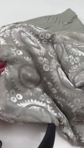 Rs 7650 Dastan Peach Leather Emb 3 pc velvet Palachi shawl [DS-12]