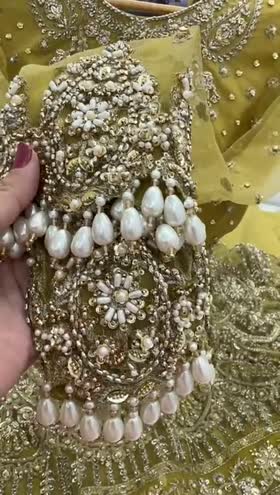 Rs 38500 Aneelas Bridal/ Wedding Stitched Very Heavy Ada Work maxi 3pc [BR-02] [Dispatch Time 2 Months] ~ [Chest 21] [Length 55] MEDIUM