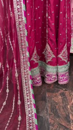 Rs 23500 Aneelas Stitched Raw Silk Frock Heavy Net Duppata 3pc [FC-04] [Dispatch Time 2 Months] ~ [Chest 24] [Length 48] XXLARGE