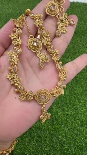 Rs 3500 Rajwari high quality  necklace set with bindia