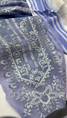 Rs 4400 looms cotton net Emb 3pc