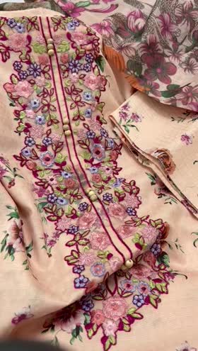 Rs 5200 sahiba stitched lawn Emb 3 pc ~ [Chest 22] [Length 35] LARGE