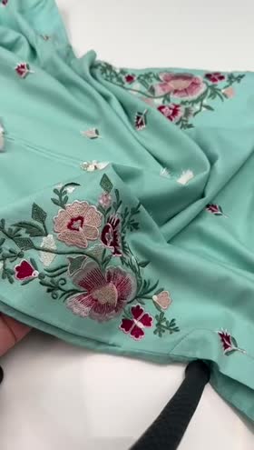 Rs 4850 Sahiba Stitched Dhanak Emb Shirt Emb Shalwar ~ [Chest 19] [Length 35] SMALL