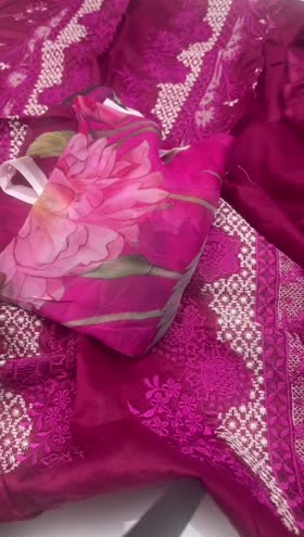 Rs 6950 Mushk Emb 3pc Chiffon Duppata