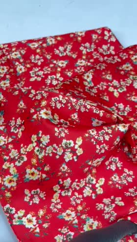 Rs 2200 silk same printed 2pc ~ RED PRINTED SHAMOZE SILK