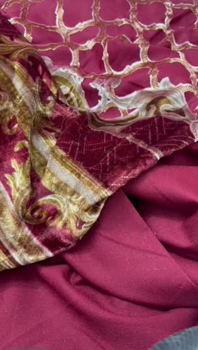 Rs 5400 Kumail by Riaz Arts Wool 3pc with Velvet Cutwork Shawl [D-07 ]]