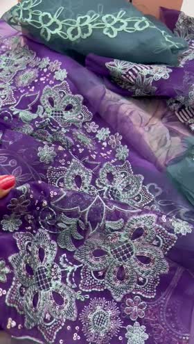 Rs 9450 Nureh Ballerina organza emb 4pc  New launch