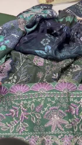 Rs 4800 Ramsha viscose Emb 3pc silk duppata ( j307)