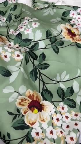 Rs 2200 Silk same printed 2 pc ~ SEE GREEN FLOWER SHAMOZE SILK