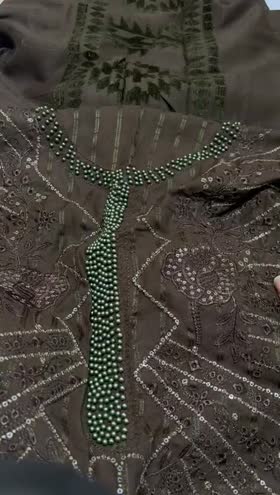 Rs 4000 Dhanak winter pearl work Emb 3 pc shawl