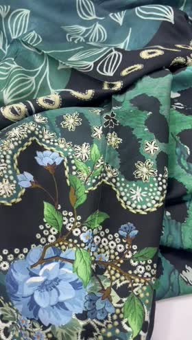 Rs 4800 Nureh Signature printed Marina wool shawl new launch 3pc ( SP 183)