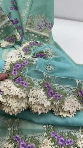 Rs 17500 Aneelas stitched luxury lawn Emb shirt Emb Duppata 3pc [Dispatch date 28th April] ~ [Chest 21] [Length 45] MEDIUM