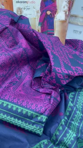 Rs 3500 Alkaram warm fiber printed 3pc