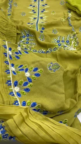 Rs 5800 Mahnosh stitched Emb 3pc Emb organza duppata ( medium] ~ SMALL