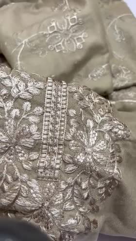 Rs 6595 Riwayat peech leather  Emb 3pc Emb shawl