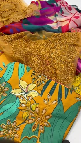 Rs 8500 Naqsh viscose chicken Kari Emb 3pc  chiffon duppata