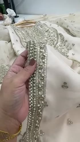 Rs 29900 Aneelas stitched Bridal / wedding formal Heavy Ada work 3pc [Dispatch date 14th march] ~ [Chest 22] [Length 45] LARGE