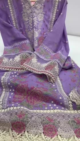 Rs 9950 Aneelas Luxury Lawn Stitched Shirt Trouser 2pc [LUX-18] [Dispatch Time 2 Months] ~ [Chest 19] [Length 49] SMALL (Shoot Length)