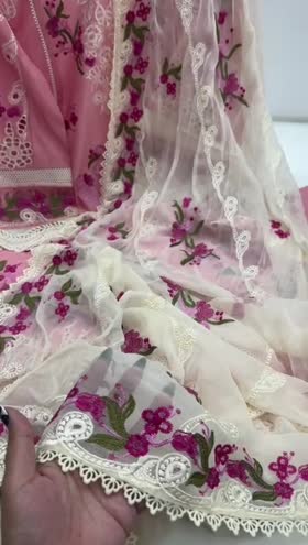 Rs 12500 Aneelas Stitched Lawn Emb Chiffon Emb Duppata 3pc [LUX-11] [Dispatch Time 2 Months] ~ [Chest 19] [Length 45] SMALL (Shoot Length)