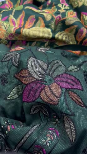 Rs 6595 Shakar by Riaz Arts Luxury Winter Emb Peach leath er 3pc Multi Barosha Jacquard Shawl