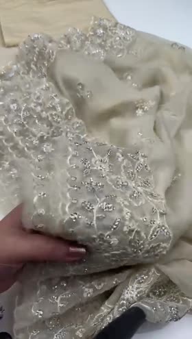 Rs 13990 Pakeezah Luxury Formals by Mahnur Emb Orgnaza 3pc Chiffon Duppata [PK-10]