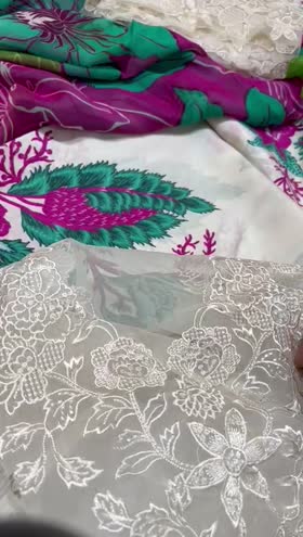 Rs 5750 Naqsh filament viscose emb 3pc chiffon duppata[IVORY