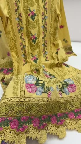Rs 9950 Aneelas Stitched Lawn Emb Shirt Trouser 2pc [LUX-12] [Dispatch Time 2 Months] ~ [Chest 19] [Length 43] SMALL