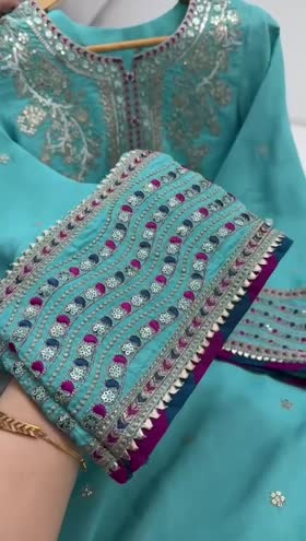 Rs 5800 Aneelas Eid launch raw silk UNstitched emb shirt Plan trouser [Dispatch date 18th February ]