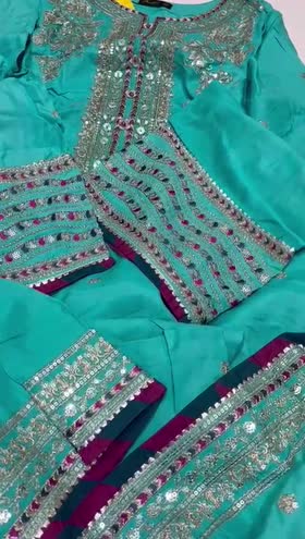 Rs 7500 Aneela’s raw silk stitched Emb 2pc ( XL)