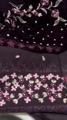 Rs 11000 Nureh Exluusive peech leather Emb 3pc new launch (NE 182)