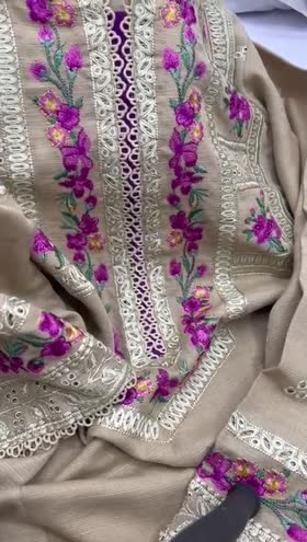 Rs 5000 Aneela’s Khaddar stitched Emb 2pc ( medium to large )